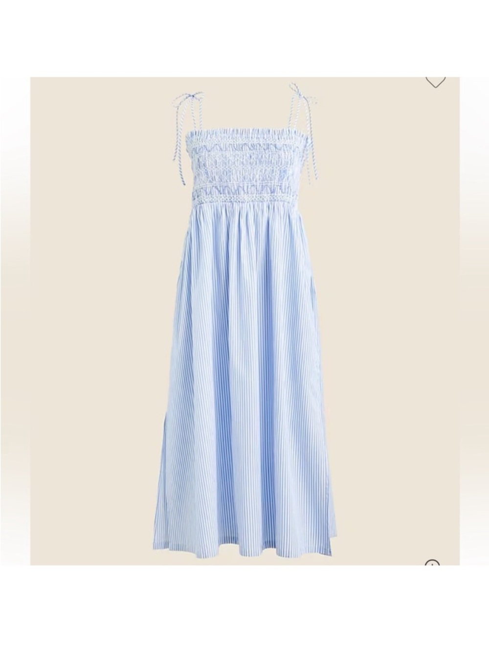 J Crew Paloma Midi Dress Striped Cotton Poplin Blue White Womens XL New CA659